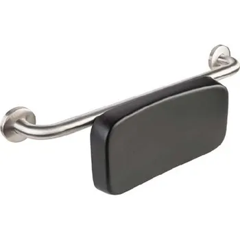 Madlo do koupelny Sanela - Zádová opěrka k WC, matný nerez/černá SLZM 22X