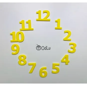 Hodinové arabské číslice 4cm žluté