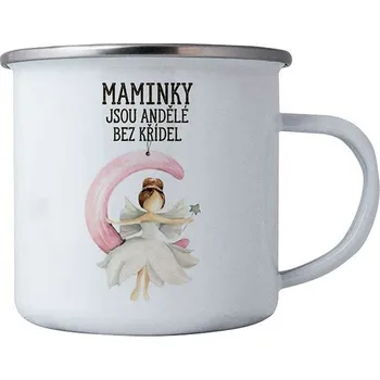 Bohemia Gifts Plechový hrnek - Maminky jsou andělé, 350 ml