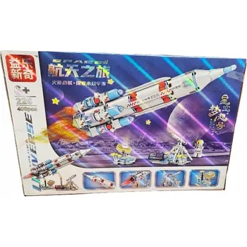 ostatní stavebnice STAVEBNICE RAKETA VESMÍR KOSMONAUT DALKOHLED 406 dílků FIGURKY E2437 EMAJ