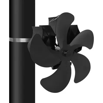 Krbový ventilátor EKOVENT Flame 5 magnetický ventilátor na kouřovod černý