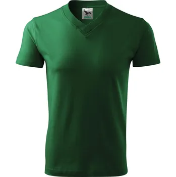 Pánské tričko Malfini Heavy V-neck 160 Unisex triko 102 lahvově zelená XXXL
