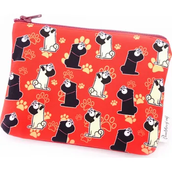 Pamlskový Ráj Univerzální taštička - mops Barva: červená