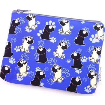 Kabelka Pamlskový Ráj Univerzální taštička - mops Barva: modrá