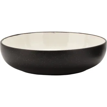 Talíř Clay - II.jakost Polévkový talíř Land, ø 18 cm, černobílá, II.jakost – minimalistická kombinace kontrastů.