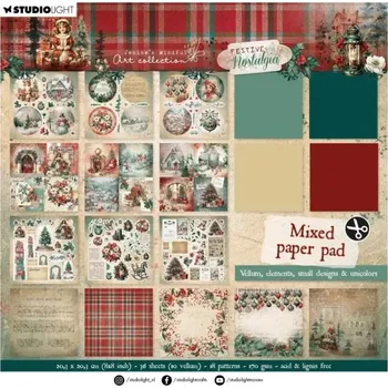 Výtvarná sada Kreativní blok Studio Light Festive Nostalgia, 20,3x20,3 cm, 36 l.