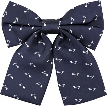 Kravata Bubibubi Tmavomodrý dámský motýlek s notami