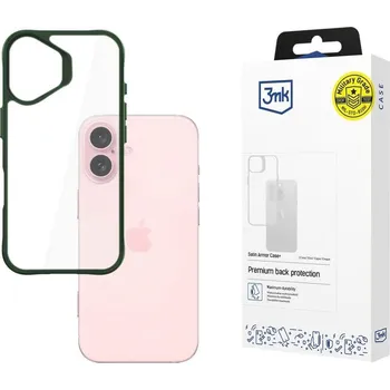 Pouzdro na mobilní telefon 3mk ochranný kryt Satin Armor Case+ Green pro Apple iPhone 16 5903108592710