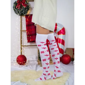 BudesIN Vánoční nadkolenky - bílé