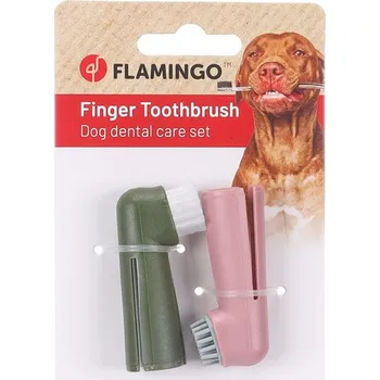 Zubní kartáček Kartáček FLAMINGO Dentes na prst 1,7x2,5x6cm (2ks)