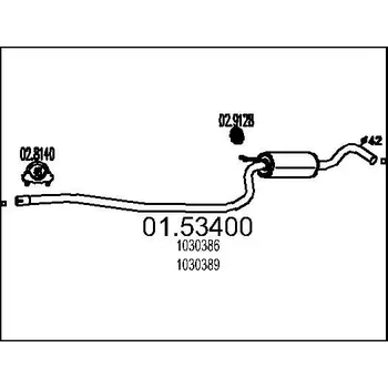 Tlumič výfuku Střední tlumič výfuku MTS 01.53400