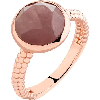 Prsten Pozlacený prsten z mosazi s křemenem - AR539-6433