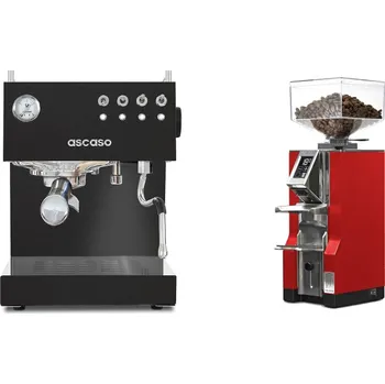 Kávovar Ascaso Steel DUO, Black + Eureka Mignon Libra, CR ferrari red