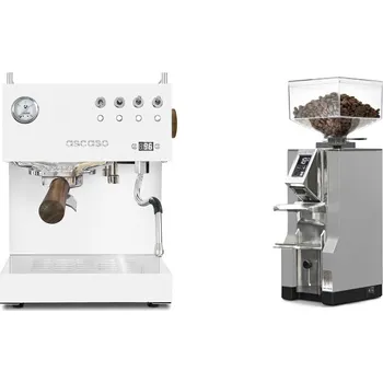 Kávovar Ascaso Steel DUO PID, White&Wood + Eureka Mignon Libra, CR grey