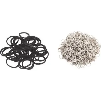 Čištění pro koně Gumičky na hřívu, 800 ks - černá