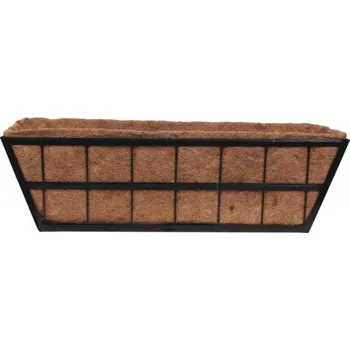 Truhlík Truhlík kovový s vložkou na rostliny Lafiora 65 x 19,5 x 18,5 cm černý