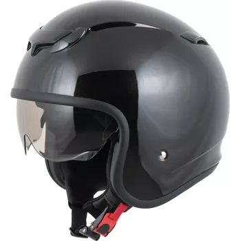Helma na motorku Helma MTR 1 Jet Sun II na motorku černá lesklá (Otevřená Jet helma na moto i skútr)