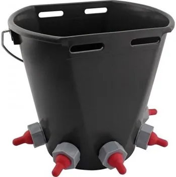 Kbelík k napájení jehňat 8 l, komplet s 5 dudlíky