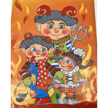 Sáček na potraviny Mikulášský celofánový sáček "Čertíci" 20x40xcm 1 ks