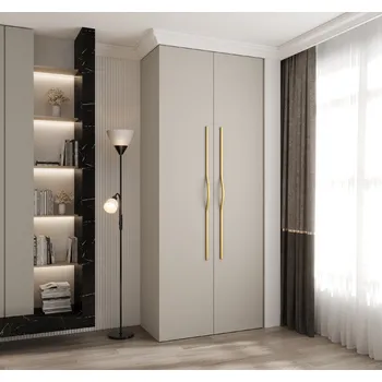 Šatní skříň Šatní skříň Como 2 - hloubka 50 cm Rozměry: 100 cm, Pásky / úchyty: Zlatý, Barva korpusu + barva dveří: Kašmír