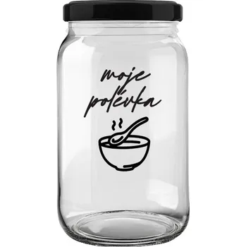 Sklenice Úklid pro klid Sklenice na moji polévku 0,9 l Typ písma: Psací
