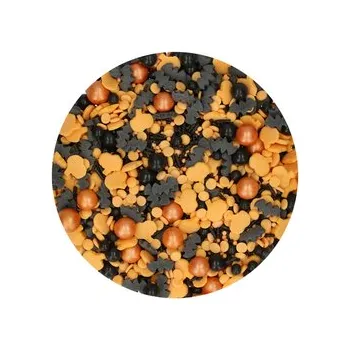 Jedlá dekorace na dort Cukrová dekorace (Fun Cakes) - Happy Halloween (dýně, netopýr, kuličky) / 65 g