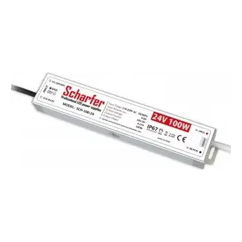 Napájecí zdroj pro osvětlení Napájecí zdroj 100W 4,67A 24VDC pro LED zdroje a LED moduly profesionální IP67 218x40x22 mm Scharfer *SCH-100-24