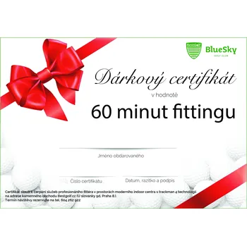 Dárkový potravinový koš Bestgolf Dárkový certifikát pro golfistu - 60 minut fittingu golfových holí
