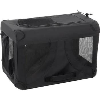 přepravka pro zvíře Transportní klec FLAMINGO Gepetto nylonová černá (XS) 33x50x34cm (do max 20kg)