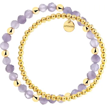 Náramek Pozlacený náramek z mosazi s ozdobnými kameny - kočičí oko - AR537-8827