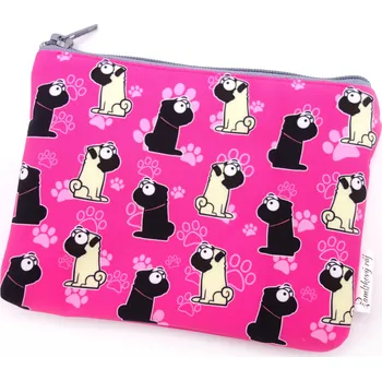 Pamlskový Ráj Univerzální taštička - mops Barva: růžová