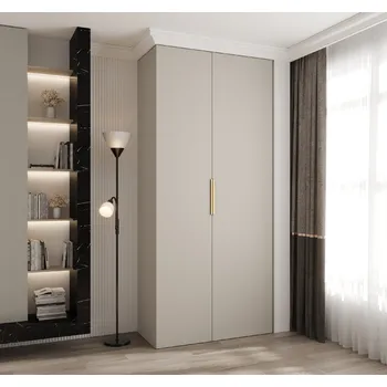 Šatní skříň Šatní skříň Como 4 - hloubka 50 cm Rozměry: 110 cm, Pásky / úchyty: Zlatý, Barva korpusu + barva dveří: Kašmír