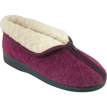 Dámská zdravotní obuv Teplé bačkory důchodky ADANEX 29427 vínové zateplené ovčí vlnou velikost: 41