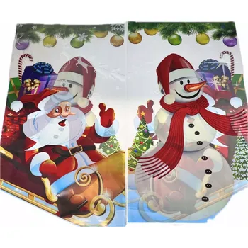 Sáček na potraviny Mikulášský celofánový sáček "Santa a sněhulák" 20x40xcm 1 ks