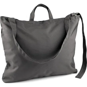 Kabelka Velká pevná taška s podšívkou a zipem 50x42 cm, barva 1 šedá tmavá