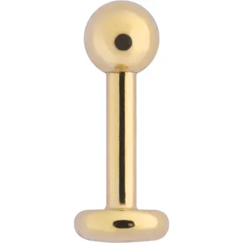 Piercing Zlatý titanový labret, tloušťka 1,6 mm; délka 12,0 mm; kulička 4,0 mm