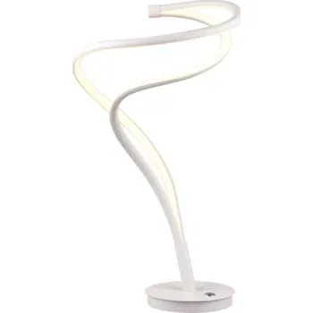 Lampička Trio Leuchten 544310131 NALA - Stolní bílá lampa stmívatelná nožním vypínačem, LED 17W, 2300+3000+4000K, 1900lm, 56cm (Moderní stolní lampa s možností změny barvy světla dotakem na senzor)
