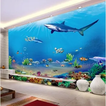 Tapeta Solution Media 3D tapeta - Žraloci MU853 2 - Voděodolná hedvábná tkanina - Textilní tapeta lesklá - 200g/m2