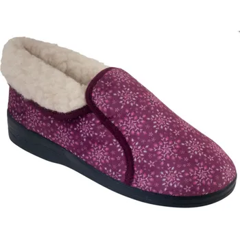 Dámská zdravotní obuv Teplé bačkory důchodky ADANEX Fussbett 29172 vínové zateplené ovčí vlnou velikost: 39