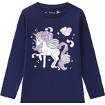 DÍVČÍ TRIČKO S JEDNOROŽCEM S2441A MODRÁ Velikost: 104, Barva: Modrá