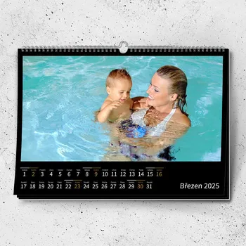 Fotokalendář Nástěnný fotokalendář měsíční "Velká čísla černý šířka"