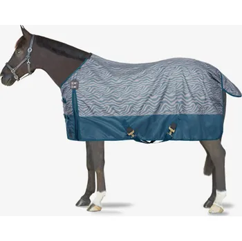 Deka pro koně Nepromokavá deka Horze Nevada 0 g, šedo-petrolejová - vel. 145 cm