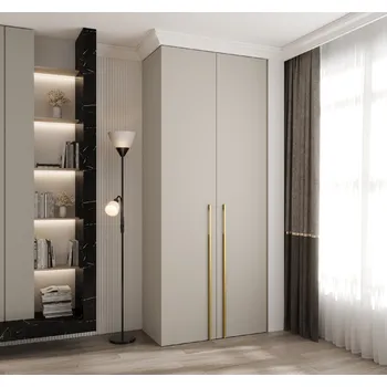 Šatní skříň Šatní skříň Como 3 - hloubka 40 cm Rozměry: 100 cm, Pásky / úchyty: Zlatý, Barva korpusu + barva dveří: Kašmír