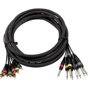 Audio kabel Snake kabel 8x Cinch - 8x Jack 6,3 mono, 15 m
