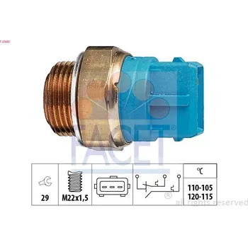 Auto-moto Teplotní spínač, větrák chladiče FACET 7.5680