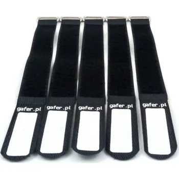 Stahovací páska Gafer.pl Tie Straps, vázací pásky, 25x260mm, 5 ks, černé