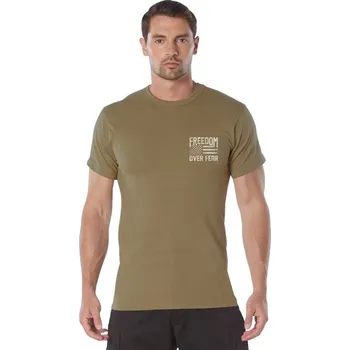 Pánské tričko ROTHCO Triko FREEDOM OVER FEAR COYOTE M COYOTE BROWN