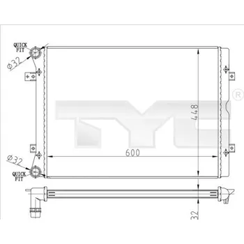 Chladič motoru Chladič, chlazení motoru TYC 737-0067-R