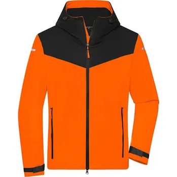 Pánská softshellová bunda James&Nicholson Pánská softshellová bunda JN1180 Neon Orange-Black XL