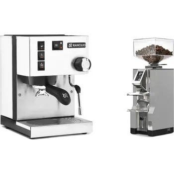 Kávovar Rancilio Silvia E, white + Eureka Mignon Libra, CR grey
